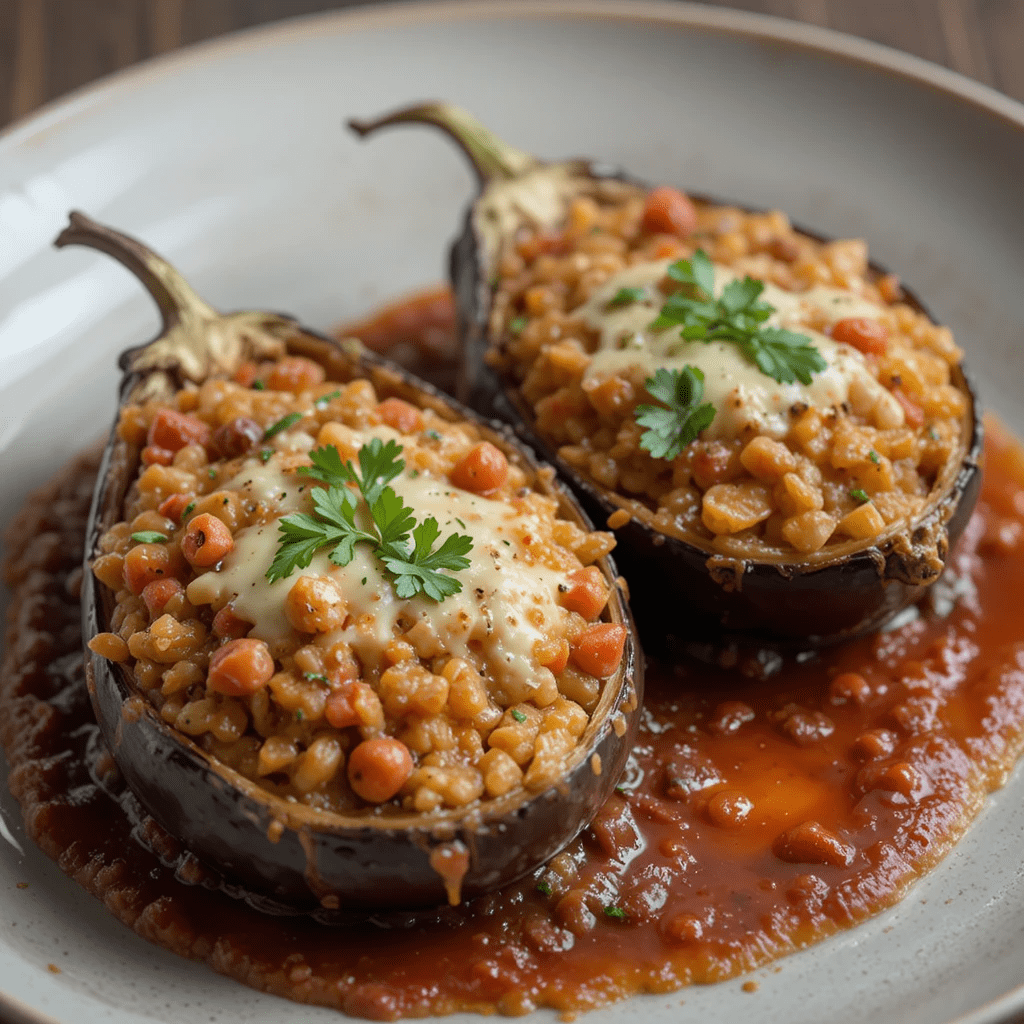 Stuffed Eggplant Boats